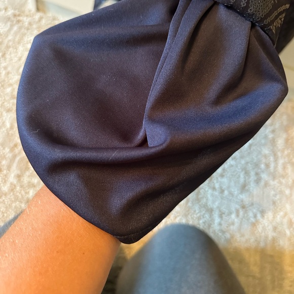 Navy Sequin and lace gown - Picture 7 of 11